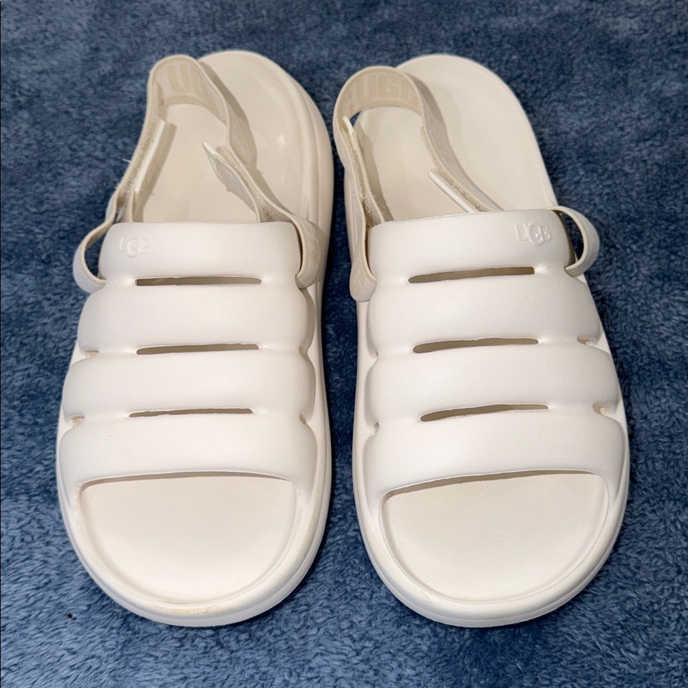 UGG white SPORT YEAH SLINGBACK RUBBER SLIDE SANDAL  size 10w